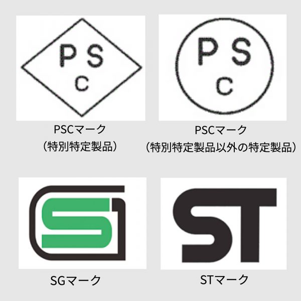 知っていますか？「PSC」「SG」「ST」は“安全”を示すマークです 